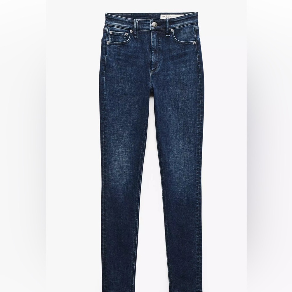 rag & bone High Rise Skinny Jeans Dark Indigo Stretch Denim Size 26